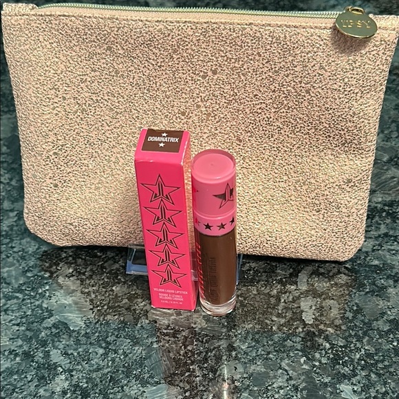 Jeffree Star Other - Jeffree Star Velour Liquid Lipstick DOMINATRIX & Ipsy Pink Glittery Pouch Bundle